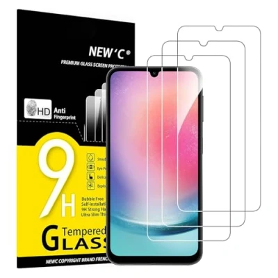 Afbeelding van NEW&#039;C 3 Stuks, Screen Protector voor Samsung Galaxy A24 4G, Gehard Glass Schermbeschermer Film 0.33 mm ultra transparant, resistent