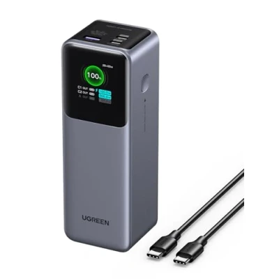 Afbeelding van UGREEN Nexode power bank 25000mAh 200W met 3 poorten, externe batterij digitaal display, USB C PD 3.1, compatibel iPhone 15/14 Pro Max, Galaxy S24 Ultra, Macbook Pro, Dell, meer