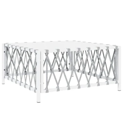 Afbeelding van Tuintafel 70x70x34 cm geweven stof wit