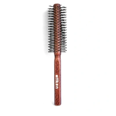Afbeelding van Ronde baardborstel voor mannen het gladmaken en ontwarren van haar, föhnborstel met speciale noppen, haarborstel echt hout baard haar (large)