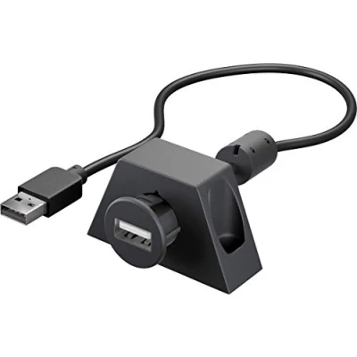 Afbeelding van USB A Verlengkabel 2.0 Met &#039;Chassis&#039; en montageframe 0,6 meter Zwart