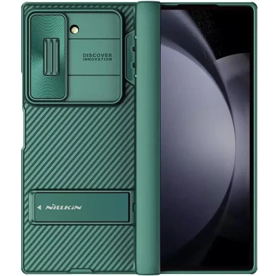 Afbeelding van Nillkin CamShield Hoesje Geschikt voor Samsung Galaxy Z Fold 6 Back Cover met Camera Slider Ingebouwde Kickstand Groen