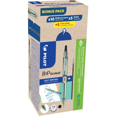 Afbeelding van Balpen Pilot B2P Ecoball Begreen 1.6mm Extra Breed Zwart 10 stuks