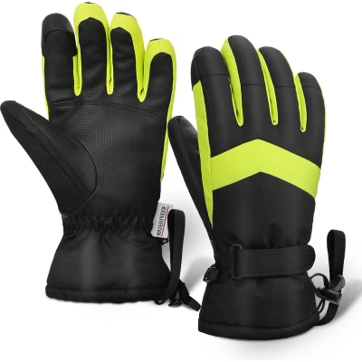 Afbeelding van Winterhandschoenen voor heren en dames, waterdichte skihandschoenen, warme sneeuwhandschoenen met touchscreen skiën, snowboarden, sneeuwslee, ijsloop