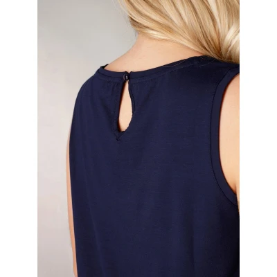 Afbeelding van BASE Level Yasmin Top, Dames, Maat: 38, Dark blue
