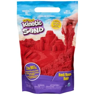 Afbeelding van Kinetic Sand magisch zand, rood, 907 g, zand om te spelen en vormen, kinderspelletjes, 6070101, knutselen voor kinderen, speelgoed kinderen vanaf 3 jaar