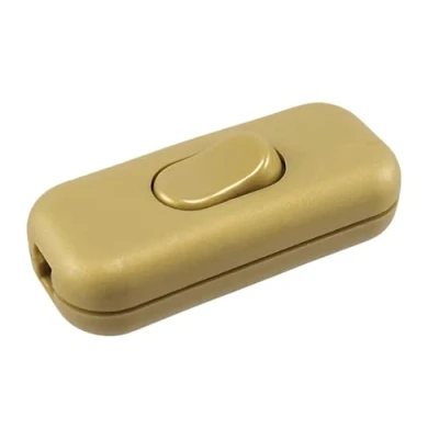 Afbeelding van tussenschakelaar goud, 3 polig (2) behuizing en contacten met schroeven, 6 A, 250 V , snoer wip AAN/UIT Past op LED