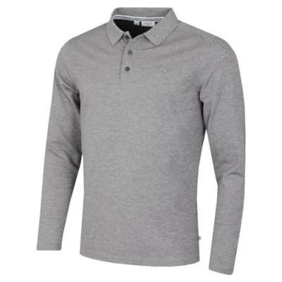 Afbeelding van Calvin Klein Heren Campus Golfpoloshirt lange mouwen Grijze mergel S
