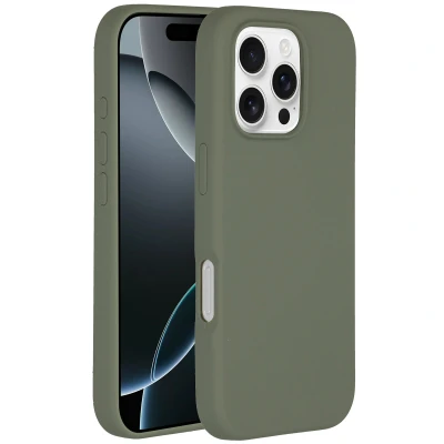 Afbeelding van Apple iPhone 16 Pro Max MagSafe Hoesje Siliconen en TPU (zacht) Accezz Softcase/Backcover Lichtgroen Telefoonhoesje