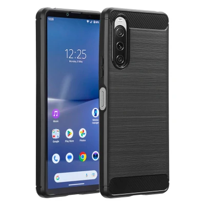 Afbeelding van Sony Xperia 10 V Hoesje Siliconen en TPU (zacht) imoshion Softcase/Backcover Zwart Telefoonhoesje