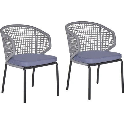 Afbeelding van Beliani PALMI Tuinstoel Grijs Aluminium