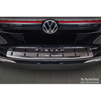 Afbeelding van Zwart RVS Achterbumperprotector compatibel met Volkswagen Tiguan III (CT1) 2024 &#039;STRONG EDITION&#039;