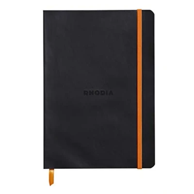 Afbeelding van Rhodia 117452C notitieboek Rhodiarama met zachte omslag, dot grid, 80 vellen, 90 g ivoorkleurig papier, A5 148 x 210 mm, bladwijzer, binnenvak, 1 stuk, zwart