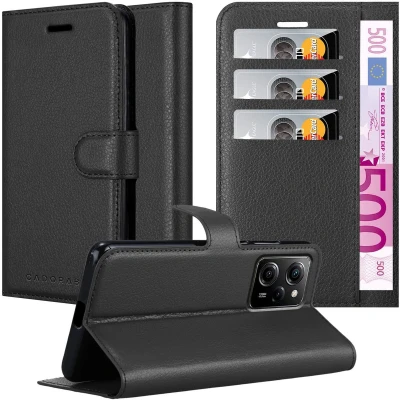 Afbeelding van Cadorabo Hoesje geschikt voor Xiaomi Poco X5 Pro in PHANTOM ZWART Beschermhoes met magnetische sluiting, standfunctie en kaartvakje Book Case Cover Etui