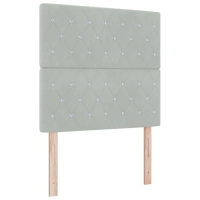 Afbeelding van vidaXL LED hoofdbord lichtgrijs 90 cm velvet