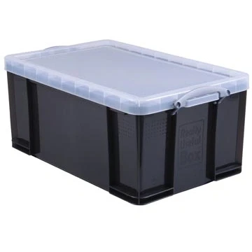 Afbeelding van Really Useful Box opbergdoos 64 liter, transparant gerookt