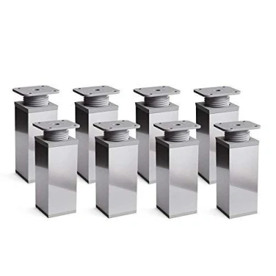 Afbeelding van sossai® design meubelpoten MFV1 set van 8 in hoogte verstelbaar Vierkant profiel: 40 x mm Kleur: chroom Hoogte: 120 (+ 20 mm) Inclusief hoogwaardige houtschroeven