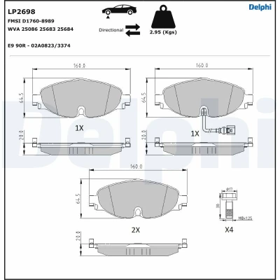 Afbeelding van Delphi Diesel Remblokset LP2698