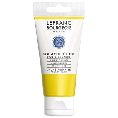 Afbeelding van Lefranc Bourgeois 301246 Study Gouache sterke, lichtechte, dekkende kleuren in de 80ml tube Yellow