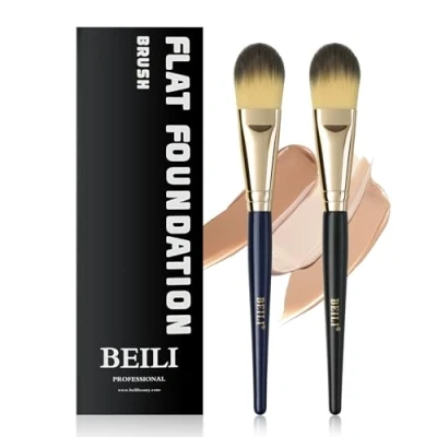 Afbeelding van BEILI foundationkwast, Foundation Brush, vloeibare maskerkwast, make upkwast, professionele foundation, concealer kwast, 2 stuks