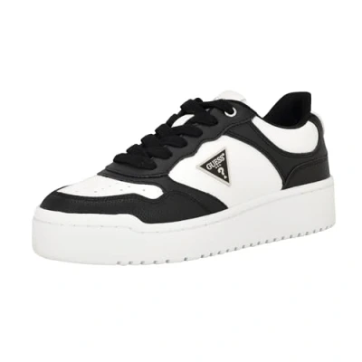 Afbeelding van GUESS Dames Miram Sneaker, 10 M US, Zwart Wit 003, 36 EU