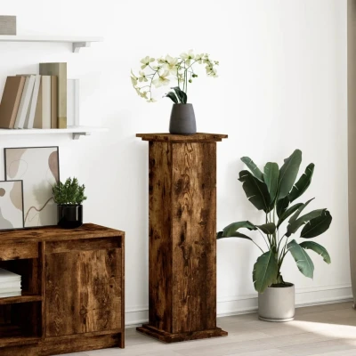 Afbeelding van vidaXL Sokkel met opbergruimte 31x30x90 cm bewerkt hout gerookt eiken