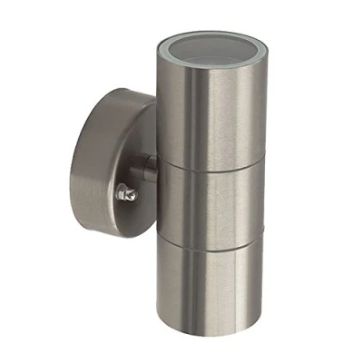 Afbeelding van Kanlux S.A. LED wandlamp RVS zilver IP44 Dubbelvoudig voor 2 GU10 spots