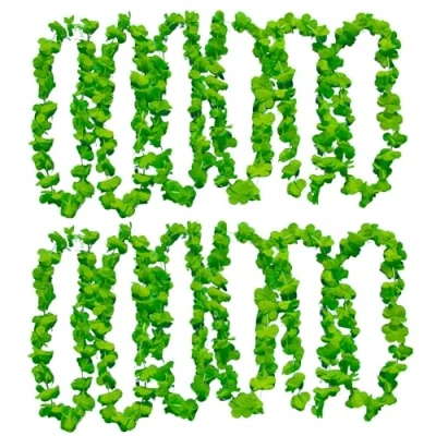 Afbeelding van UV FLOOR Neongroen bloemenketting premium kwaliteit fluorescerend accessoire feest kostuum 12 stuks
