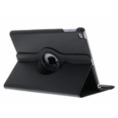 Afbeelding van Apple iPad 2017 (5e generatie) Hoes 360 Draaibare Bookcase Zwart Kunstleder Tablet Hoezen
