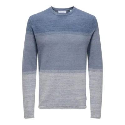 Afbeelding van Only &amp; Sons Onsfelix Reg 12 Crew Knit Noos 22029042 Blauw Heren The Stone