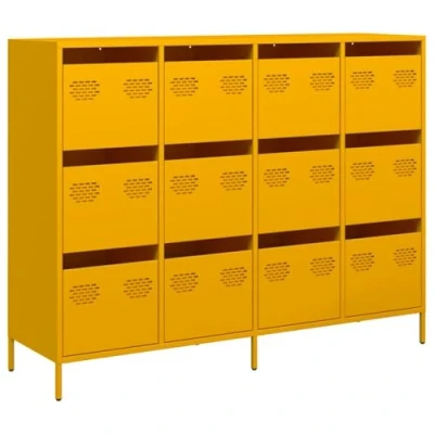 Afbeelding van vidaXL Dressoir 135x39x103,5 cm koudgewalst staal mosterdgeel