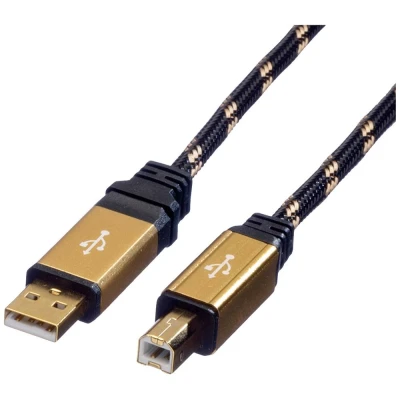 Afbeelding van ROLINE GOLD USB 2.0 kabel, type A B, 3 m