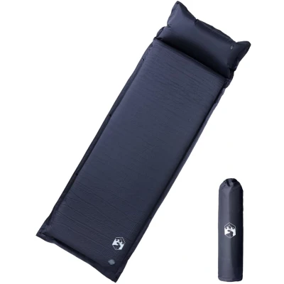 Afbeelding van vidaXL Kampeermatras met geïntegreerd kussen zelfopblazend grijs, campingbed, kampeer bed, veldbed kamperen, kampeerbed, bedje