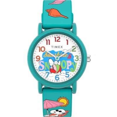 Afbeelding van Timex Peanuts Weekender Color Rush TW2V78500 Horloge Siliconen Groen Ø 36 mm