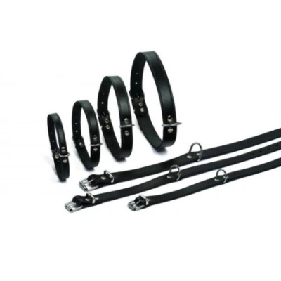 Afbeelding van Bz halsband leder zwart 52 cm x 20 mm