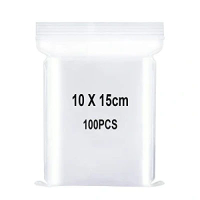 Afbeelding van Hersluitbare Transparante Plastic Tassen, Kleine Ziplock Polyzak, Zak Met Ritssluiting Druksluiting, Van Toepassing op Kkeukenopslag, Opslag Kantoorbenodigdheden enz. 10x15cm 100st