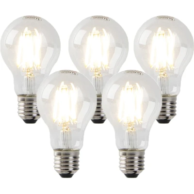 Afbeelding van LUEDD Set van 5 dimbare E27 LED lampen helder 7W 806 lm 2700K