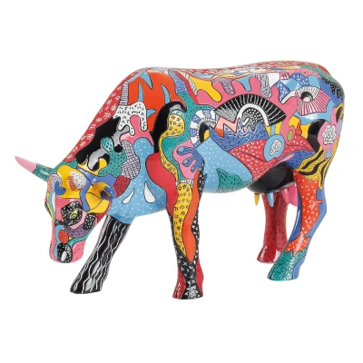 Afbeelding van CowParade Beeld Partying with Pi COW sso Koe Large Multi 30x10x18cm