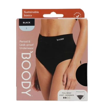 Afbeelding van Boody Menstruatieondergoed tailleslip zwart licht/norm L 1 stuks