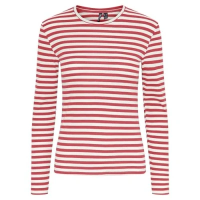 Afbeelding van Pcruka Ls Top Noos Bc, Bittersweet/Stripes: cloud Dancer, XS