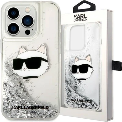 Afbeelding van Karl Lagerfeld KLHCP14XLNCHCS iPhone 14 Pro Max 6.7 zilver/zilver hardcase Glitter Choupette Head