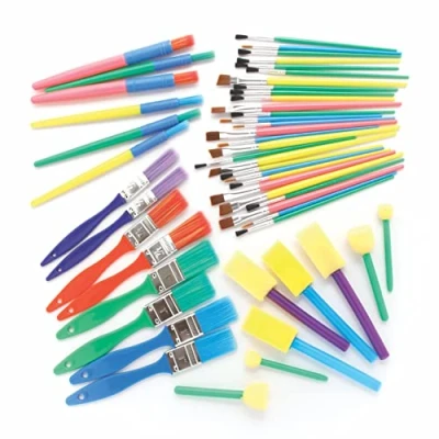 Afbeelding van Baker Ross FE491 Verfkwast en Verf Dep sponzen Set Pakket van 50, Verfkwastenset, Kunstbenodigdheden voor Kinderen, Kunstset Kinderen