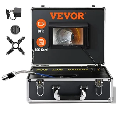 Afbeelding van VEVOR Professionele 7&quot; 480p buiscamera 30m kanaalcamera endoscoop 1000TVL inspectiecamera 130 kijkhoek 25mm camera diameter 4500 mAh batterij voor 6 uur endoscoopcamera buis DVR &amp; fotoopname