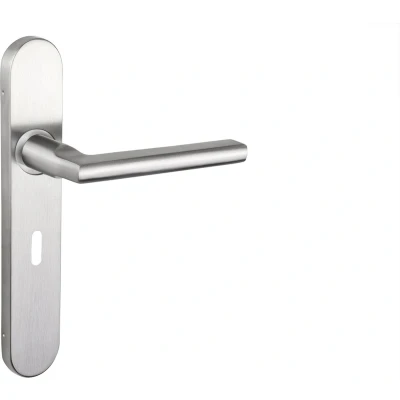 Afbeelding van Lavuzo deurkruk Teramo RVS met afgerond schild SL56 Per set