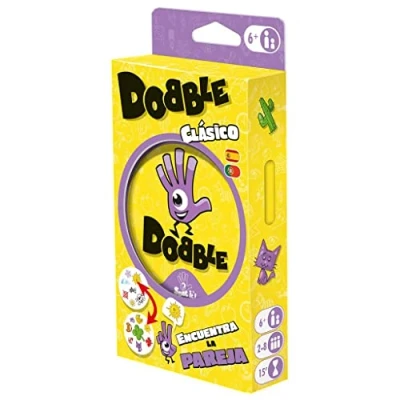 Afbeelding van Zygomatic Dobble Classic Blister Eco Exclusief bij Amazon Kaartspel perfect voor gezinnen en kinderen vanaf 7 jaar 2 tot 8 spelers 15 minuten per spel in het Spaans Portugees