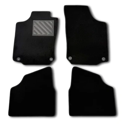 Afbeelding van Vloermatten voor Opel Corsa C vanaf bouwjaar 2000 tot 2006, precies passend, antislip, hakbeschermers van versterkt rubber, bevestigingsknoppen