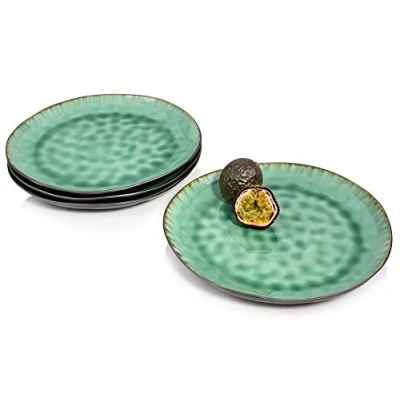 Afbeelding van Sänger Palm Beach eetborden, 4 delig, met scheurlak effect in vintage look, bijzondere look op uw eettafel