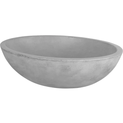 Afbeelding van Differnz Dias opbouw waskom beton ovaal 50x38cm lichtgrijs