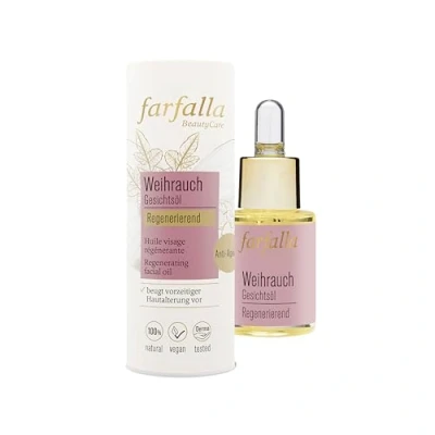 Afbeelding van farfalla Wierook gezichtsolie 15 ml regenererende anti aging olie met argan &amp; wilde rozenolie 100% gecertificeerde natuurlijke cosmetica veganistisch