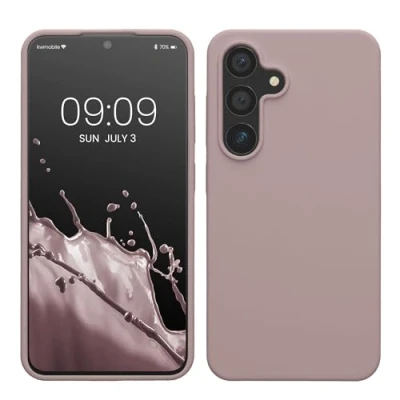 Afbeelding van kwmobile telefoonhoesje compatibel met Samsung Galaxy S24 hoesje Zachte case voor smartphone Back cover in licht oudroze